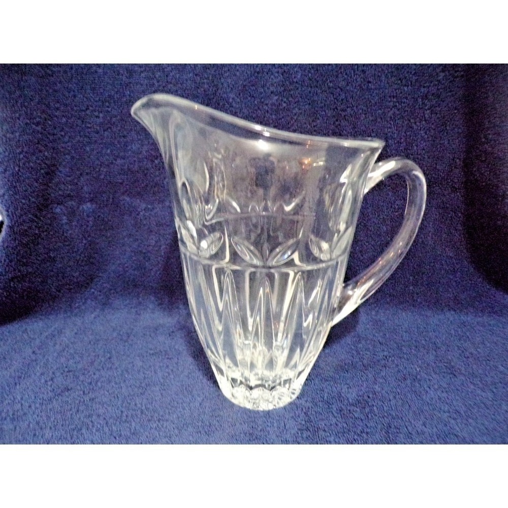 Block 24% Lead Crystal Tulip Garden 32 oz Water Pitcher Hand Cut Poland Y3915